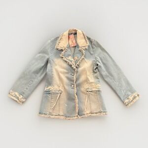 Brazil Roxx‎ Women's Boho embroidered denim suit set Sz 2-Western-VTG-Cowboy-NWT